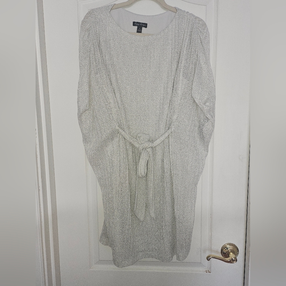 Maggy Boutique Silver Sparkly Dress with Belt NWT